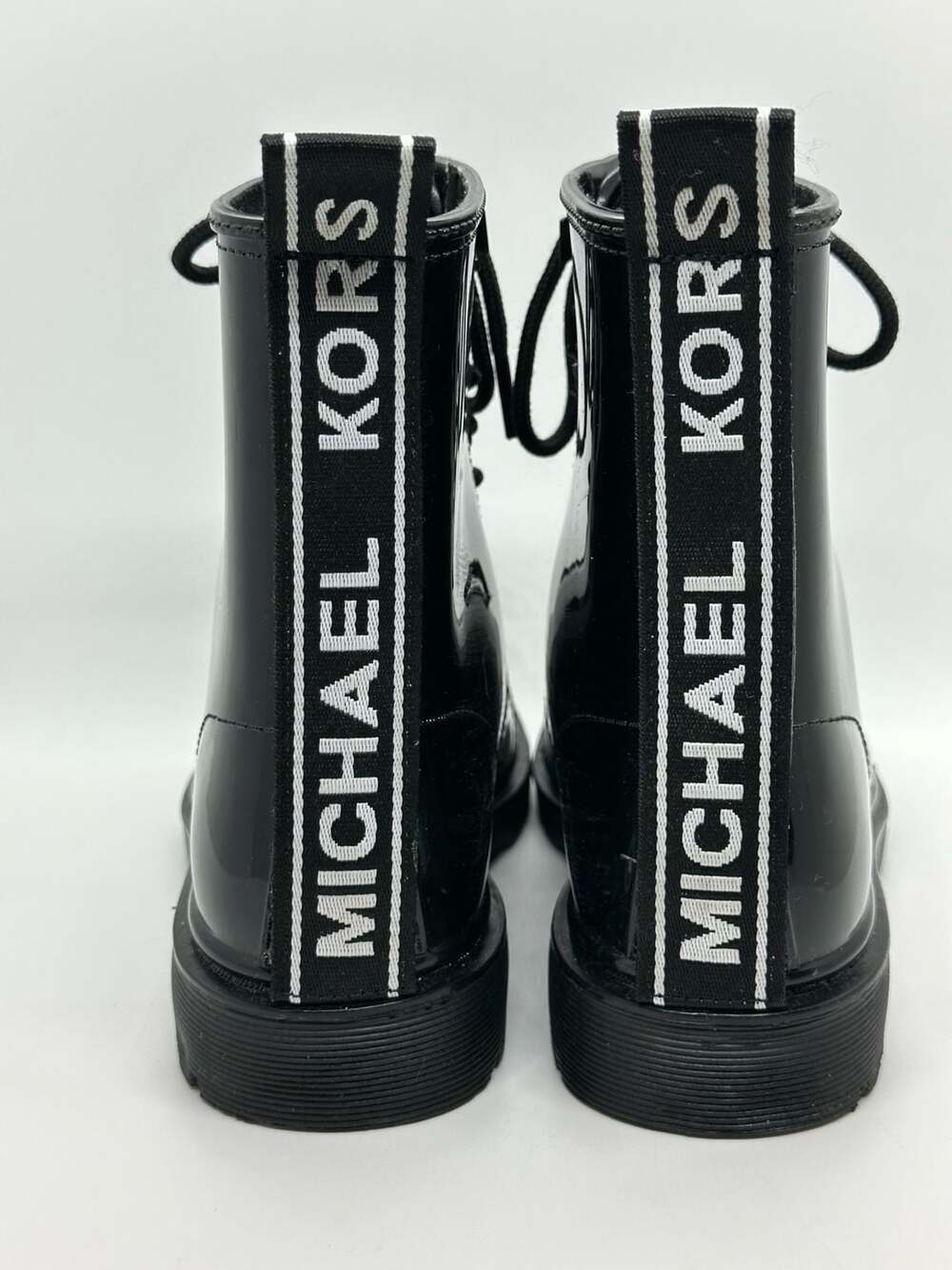 Michael Kors Tavie Logo Tape Combat Rain Boots Women’s 6